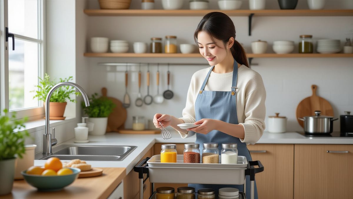 좁은 주방, DIY 선반으로 수납 끝! 셀프 제작 가이드 4 📈 좁은 주방, 선반 활용 노하우