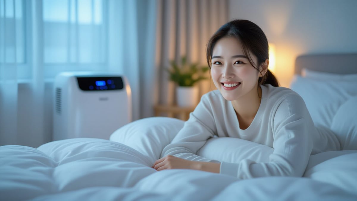 장마철 침구 꿉꿉함 탈출! 뽀송함 되찾는 건조대 활용법 5 💧 제습기 활용 극대화: 침구 건조부터 습기 관리까지