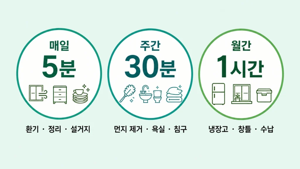 자취방 청소 순서 총정리, 딱 30분이면 달라집니다 5 자취방청소55